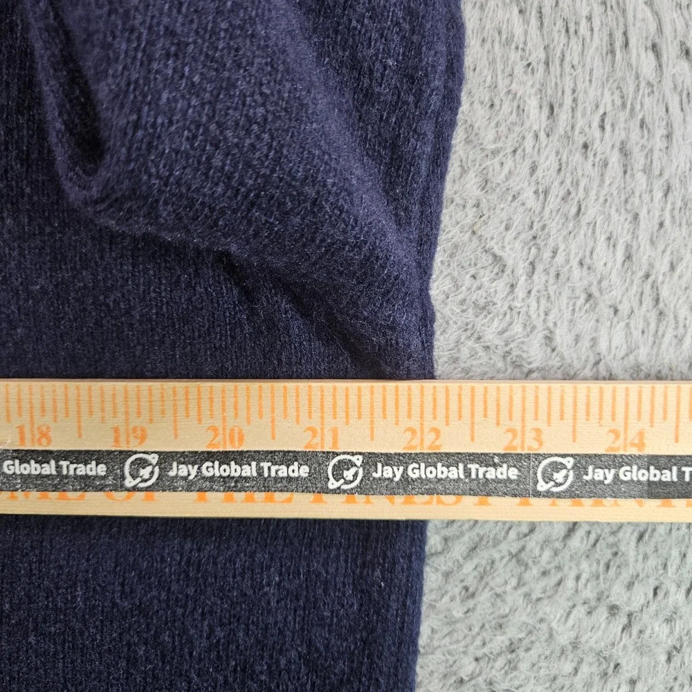 J.Crew Mens XL Navy Blue Lambswool Blend Henley‎ Sweater Raglan Sleeve Knit